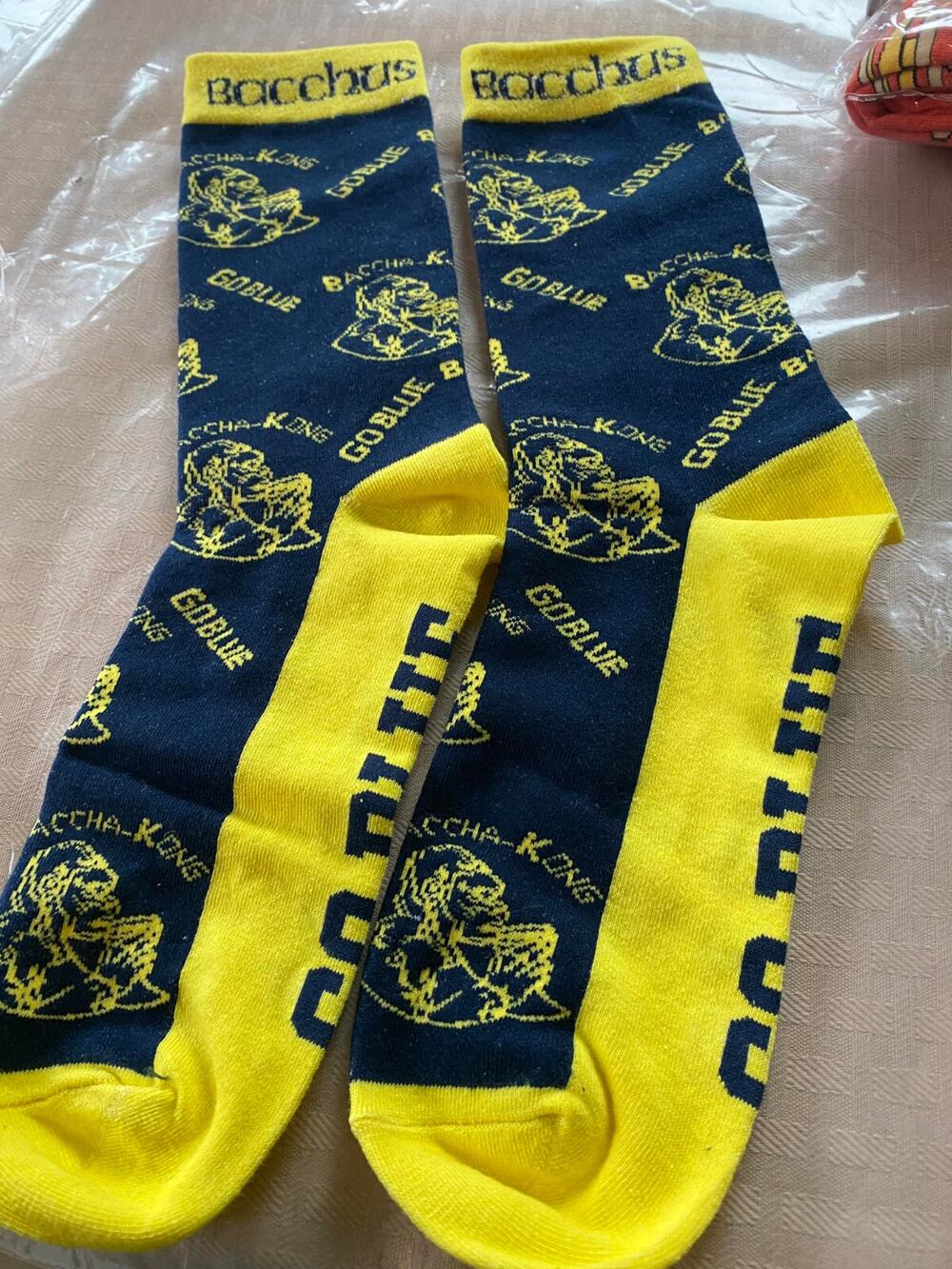 Bacchus 2025 Go Blue Sock New Orleans Mardi Gras Krewe Favor